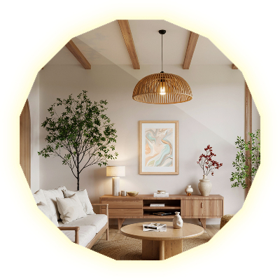 Zrkadlo mnohouholník s LED osvetlením