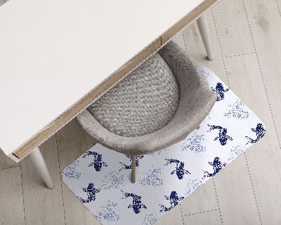 Ochranná podložka pod stoličku Modrá rybia koi