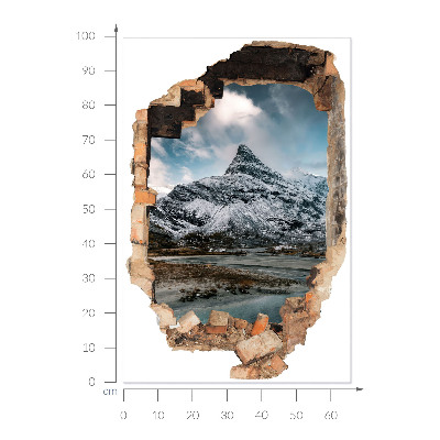 Fototapeta diera v stene 66x100 Horská panoráma