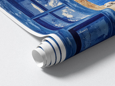 Nálepka imitácia okna 100x58 Grécka krajina