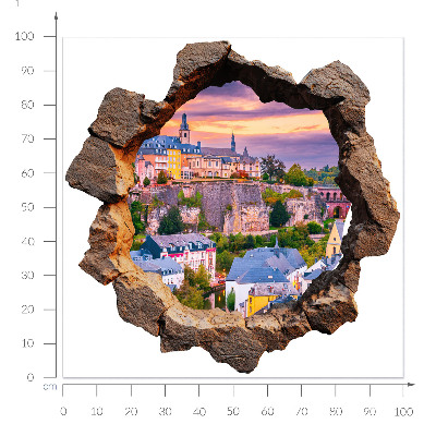 Fototapeta diera v stene 100x99 Kamenné okno