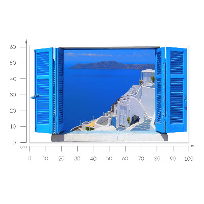 Nálepka imitácia okna 100x61 Stredomorská krajina