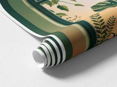 Nálepka imitácia okna 66x100 Zelené okno