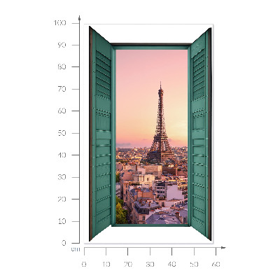 Nálepka imitácia okna 59x100 Mestské okno
