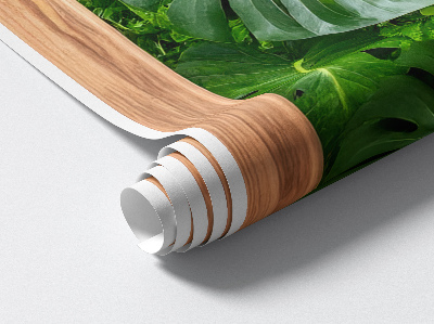 Nálepka imitácia okna 57x100 Listy monstery