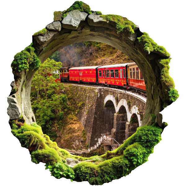 Fototapeta diera v stene 93x100 Zelený pohľad