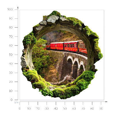 Fototapeta diera v stene 93x100 Zelený pohľad