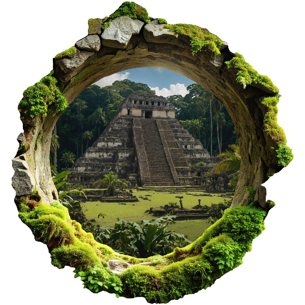 Fototapeta diera v stene 93x100 Tropická scenéria