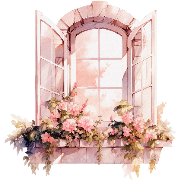 Nálepka imitácia okna 124x130 Rustikálne okno