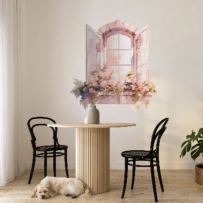 Nálepka imitácia okna 124x130 Rustikálne okno