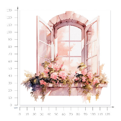 Nálepka imitácia okna 124x130 Rustikálne okno