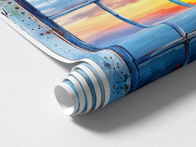 Nálepka imitácia okna 107x130 Okno na západ