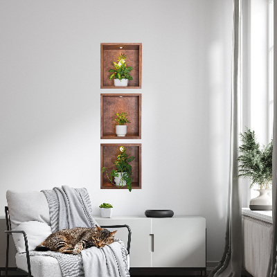3D nástenná nálepka 37x130 Výklenky rastlín