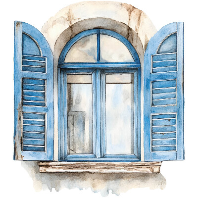 Nálepka imitácia okna 113x130 Drevené okenice