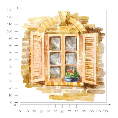 Nálepka imitácia okna 121x130 Idylické okno
