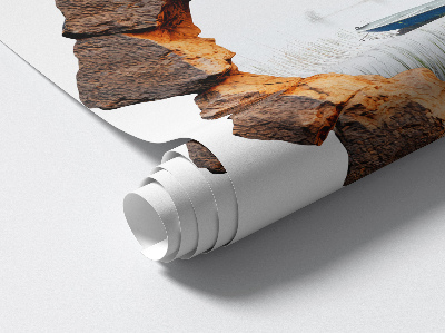 Fototapeta diera v stene 130x129 Kamenné jazero