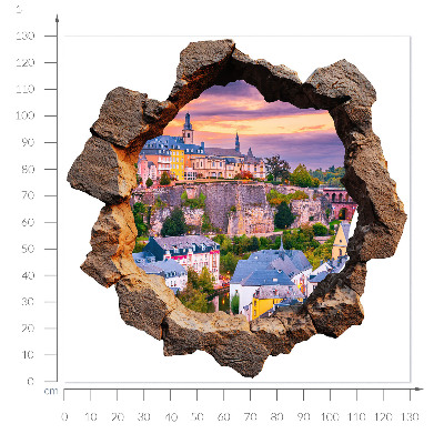 Fototapeta diera v stene 130x129 Kamenné okno