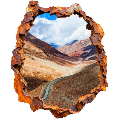 Fototapeta diera v stene 108x130 Horská krajina