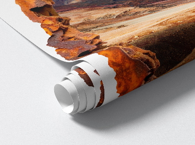 Fototapeta diera v stene 108x130 Horská krajina