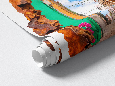 Fototapeta diera v stene 108x130 Nostalgická krajina