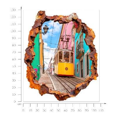 Fototapeta diera v stene 108x130 Nostalgická krajina