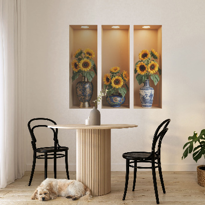 3D nástenná nálepka 130x118 Kytice slnečníc