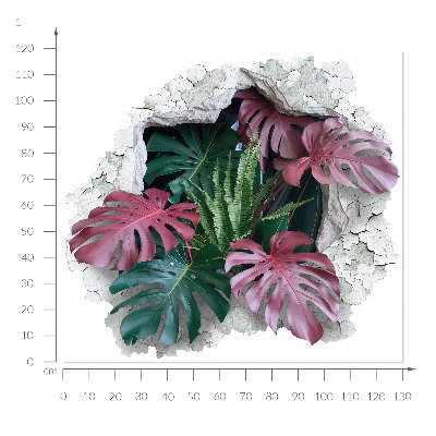 Fototapeta diera v stene 130x118 Tropické zloženie