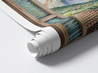 Nálepka imitácia okna 130x120 Horská krajina