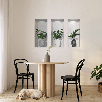 3D nástenná nálepka 130x81 Výklenky rastlín