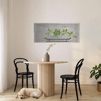 3D nástenná nálepka 130x56 Kvety vo vázach