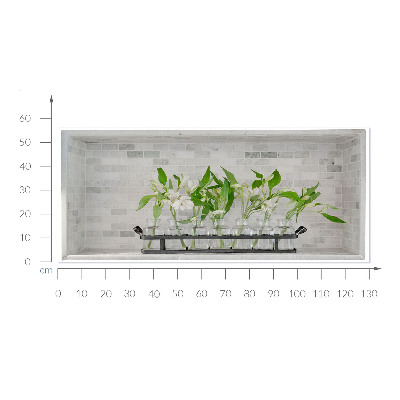 3D nástenná nálepka 130x56 Kvety vo vázach