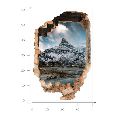 3D nálepka diera v stene 40x60 Horská panoráma