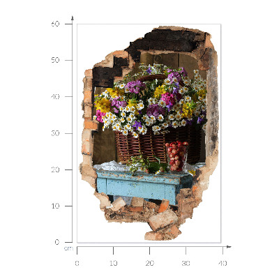 3D nálepka diera v stene 40x60 Rustikálne čaro