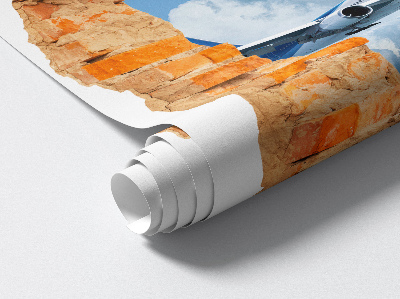 3D nálepka diera v stene 51x60 Letecký objav