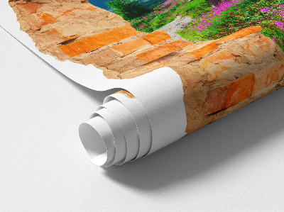 3D nálepka diera v stene 51x60 Rustikálna krajina