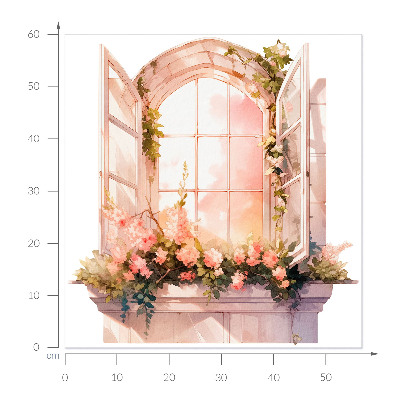 Fototapeta falošné okno 56x60 Romantické okno