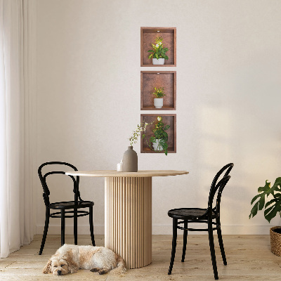 Nálepka na stenu 3D 17x60 Výklenky rastlín