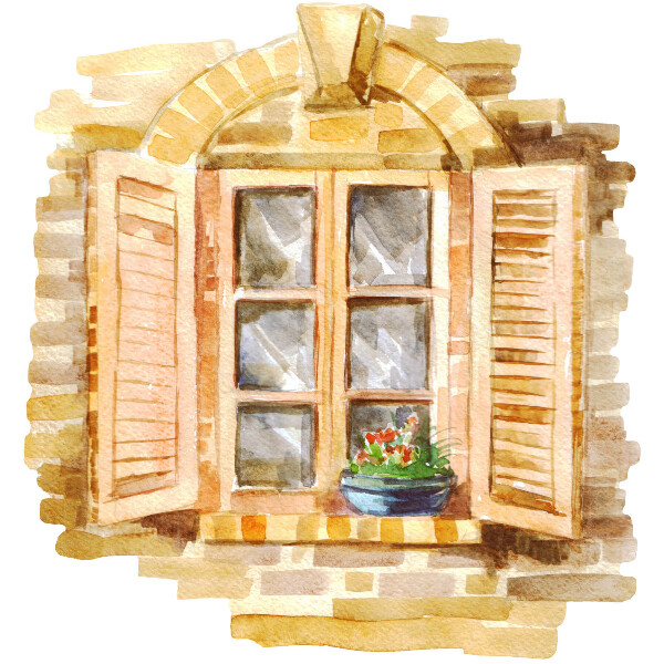 Fototapeta falošné okno 56x60 Idylické okno