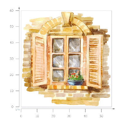 Fototapeta falošné okno 56x60 Idylické okno
