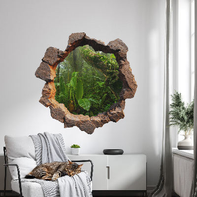 3D nálepka diera v stene 60x60 Zelený zázrak