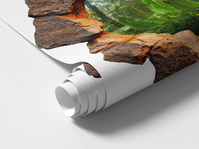 3D nálepka diera v stene 60x60 Zelený zázrak