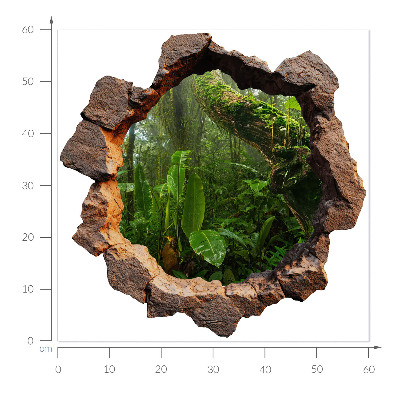 3D nálepka diera v stene 60x60 Zelený zázrak