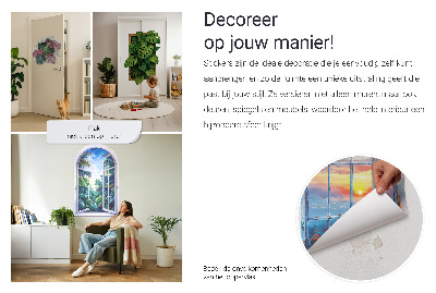 3D nálepka diera v stene 60x60 Kamenné jazero