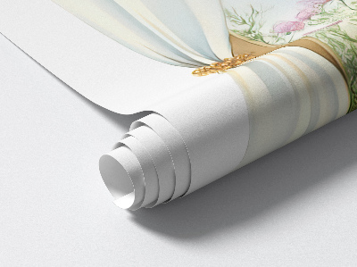 Fototapeta falošné okno 44x60 Závesy s výhľadom