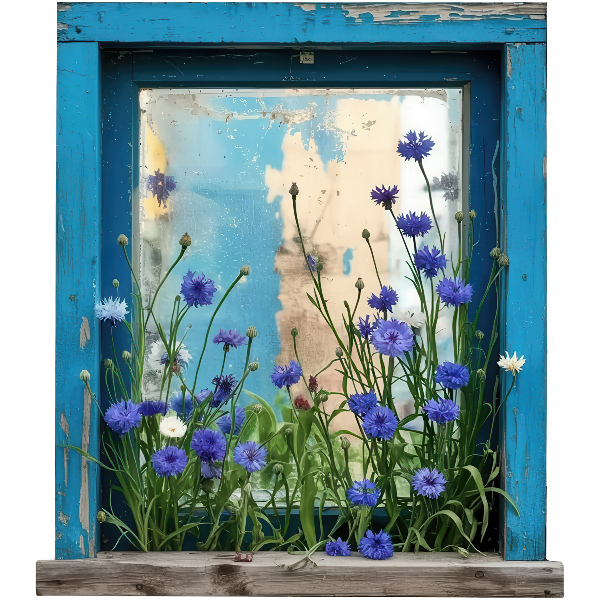 Fototapeta falošné okno 53x60 Vidiecke čaro