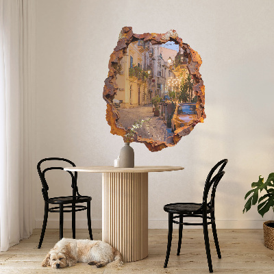 3D nálepka diera v stene 50x60 Nočné svetlá