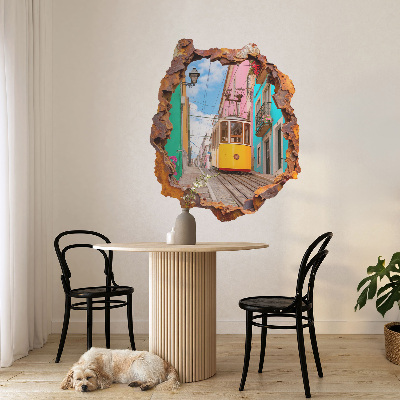 3D nálepka diera v stene 50x60 Nostalgická krajina