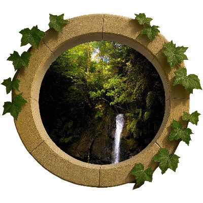 Fototapeta falošné okno 60x52 Zelená krajina