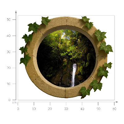Fototapeta falošné okno 60x52 Zelená krajina