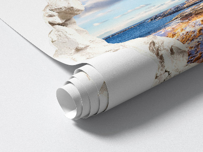 3D nálepka diera v stene 60x57 Zimná krajina